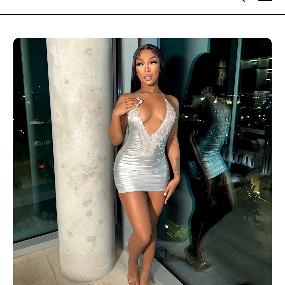 Silver rhinestone dress